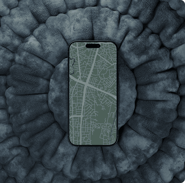 Phone with map interface in protective environment